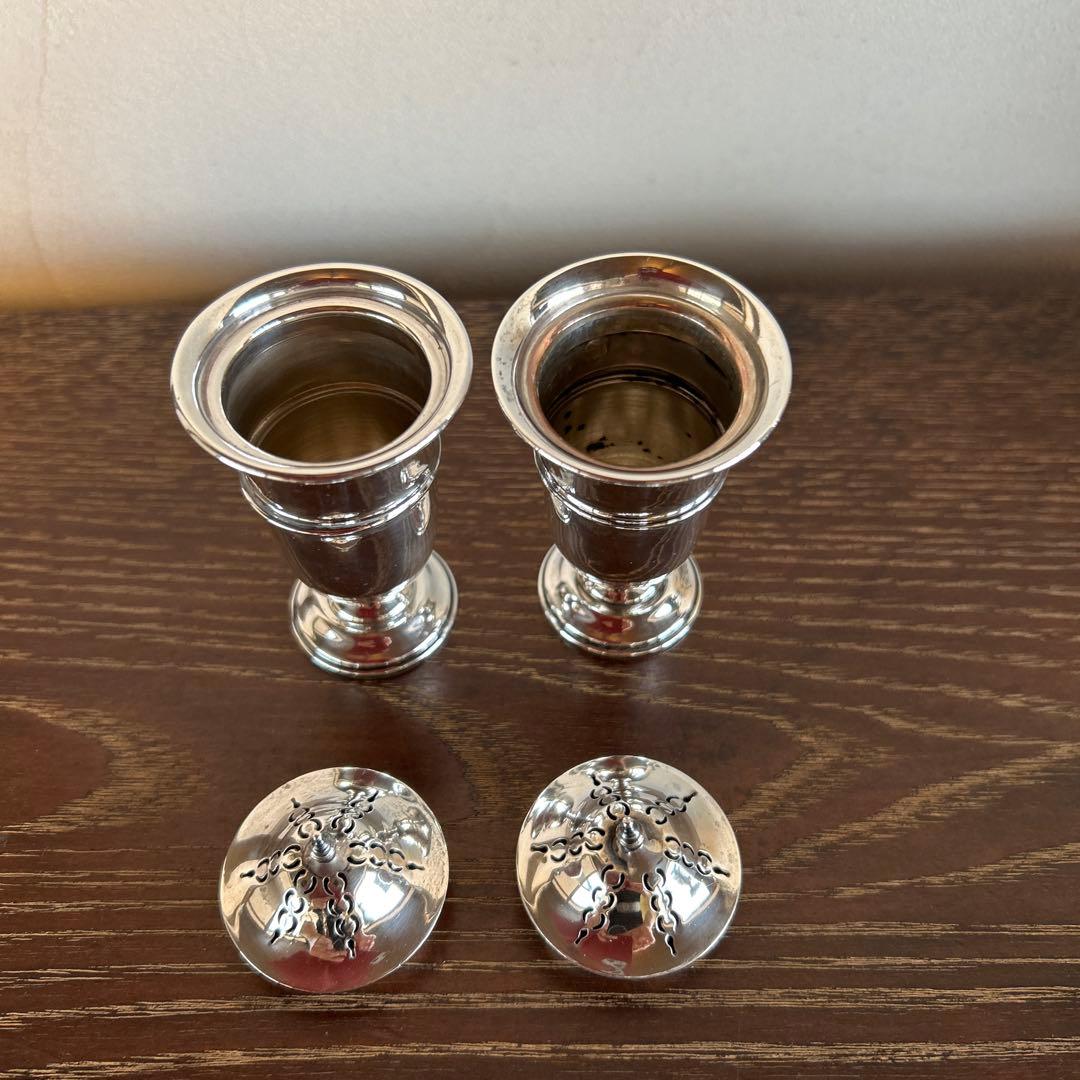 希少　純銀　ソルト、ペッパー、マスタード、シュガー入れ　4点セット