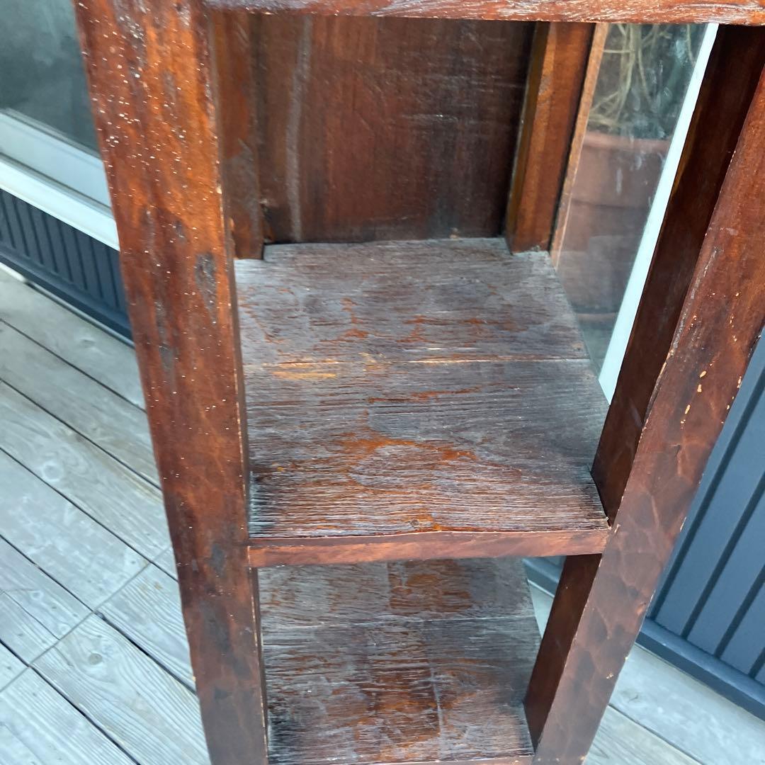 北欧レトロ 無垢材 木製シェルフ 飾り棚 ディスプレイラック カントリー 古家具