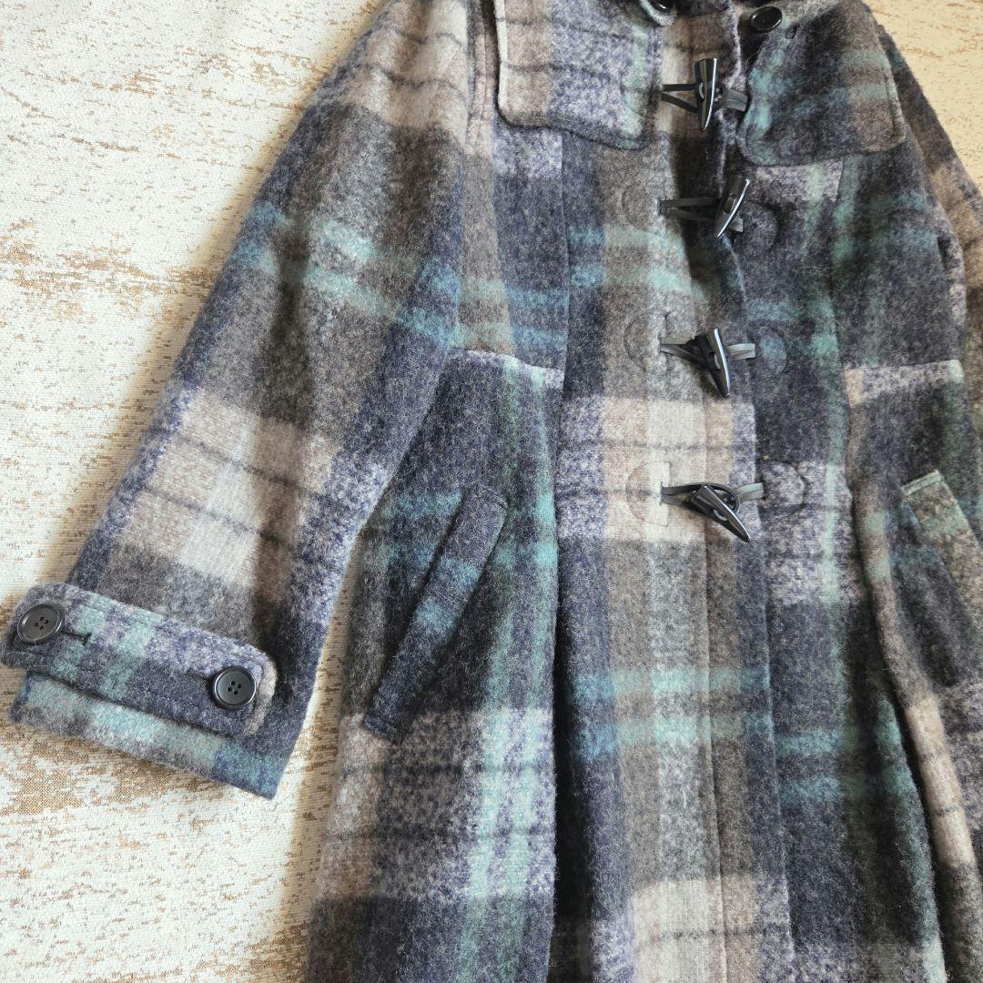 Haru◆Le-Fluy/アコーレ　◆良品◆ウールダッフルコートチェック柄