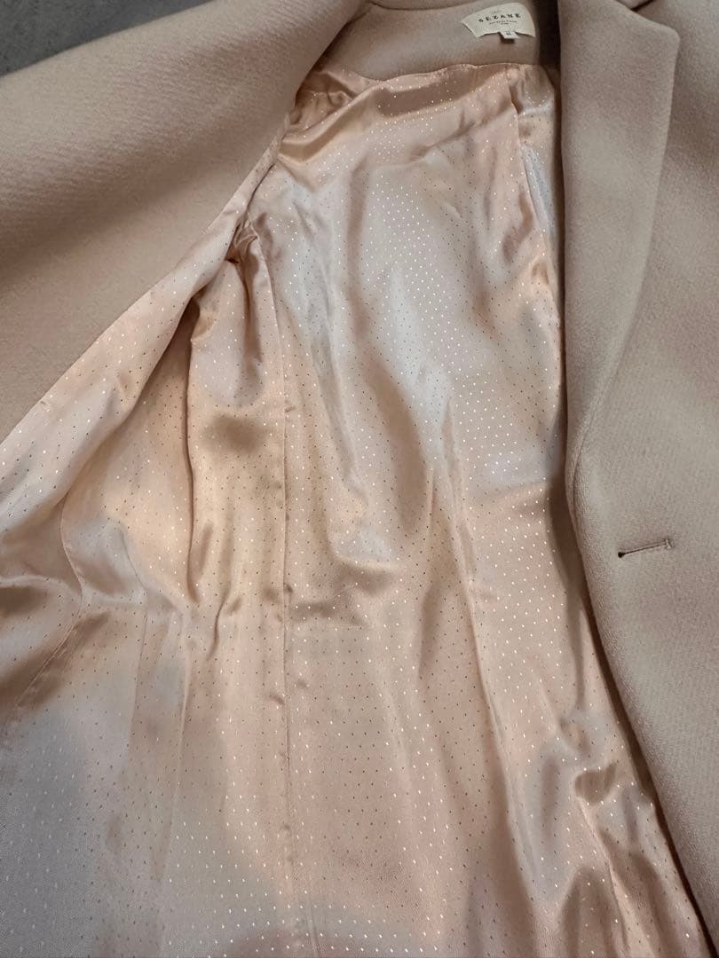 sezane SÉZANE ベージュ ダブルブレスト チェスターコート 36