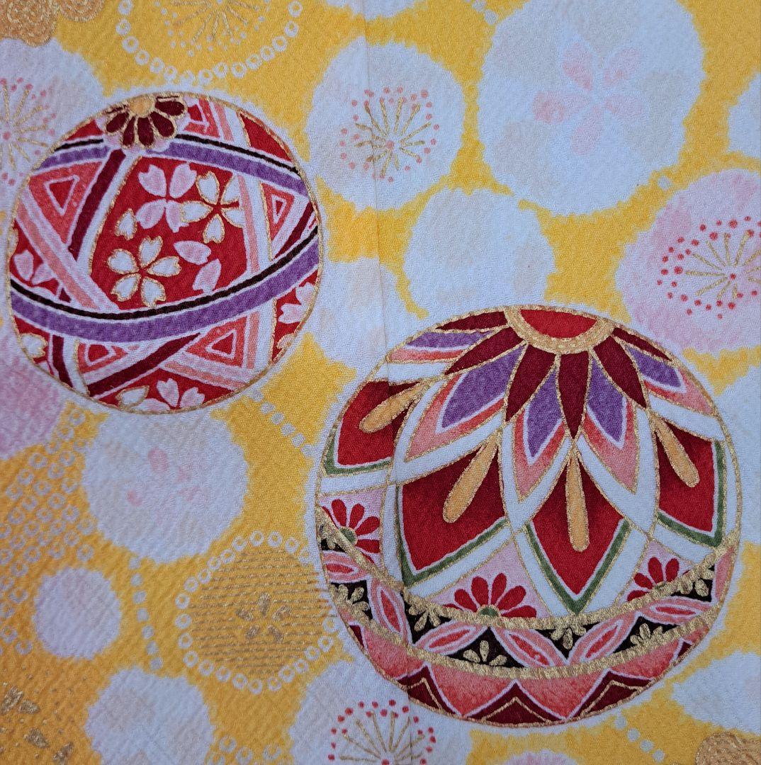 大幅値下げ 未使用に近い フルセット 七五三着物 七歳祝着(クリーム地手鞠柄)