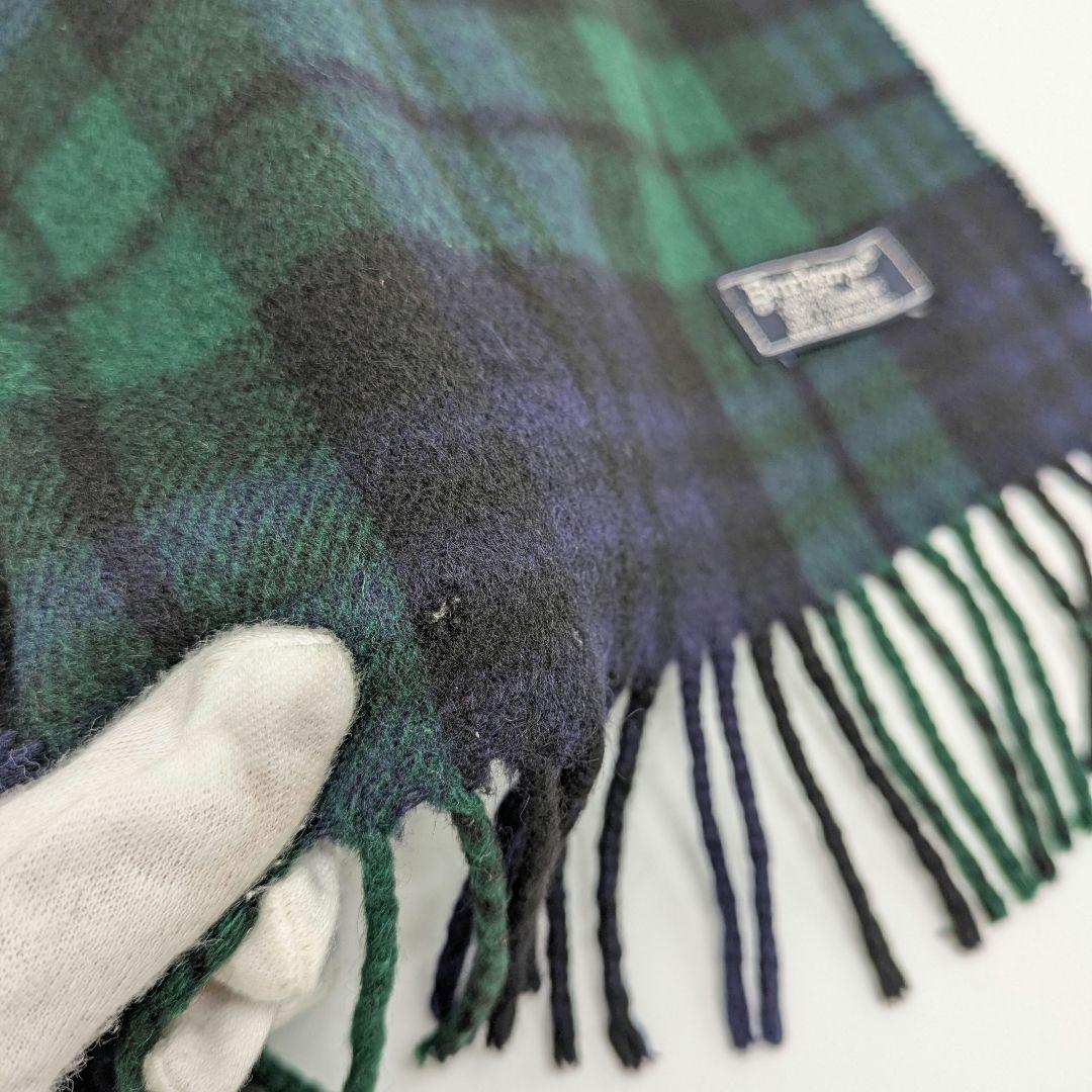 BURBERRY マフラー カシミヤ 100% チェック グリーン パープル