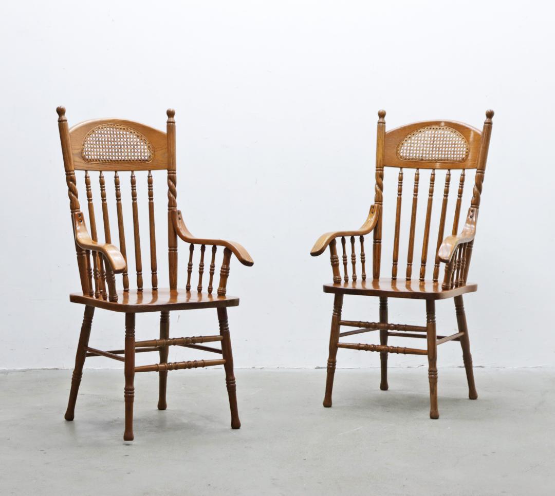 在庫2脚 shin Lee シンリー オーク ダイニング アーム チェア