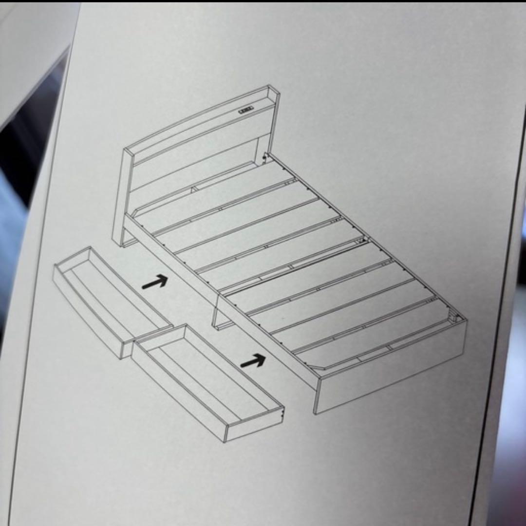 2杯収納ベッド シングル S BR