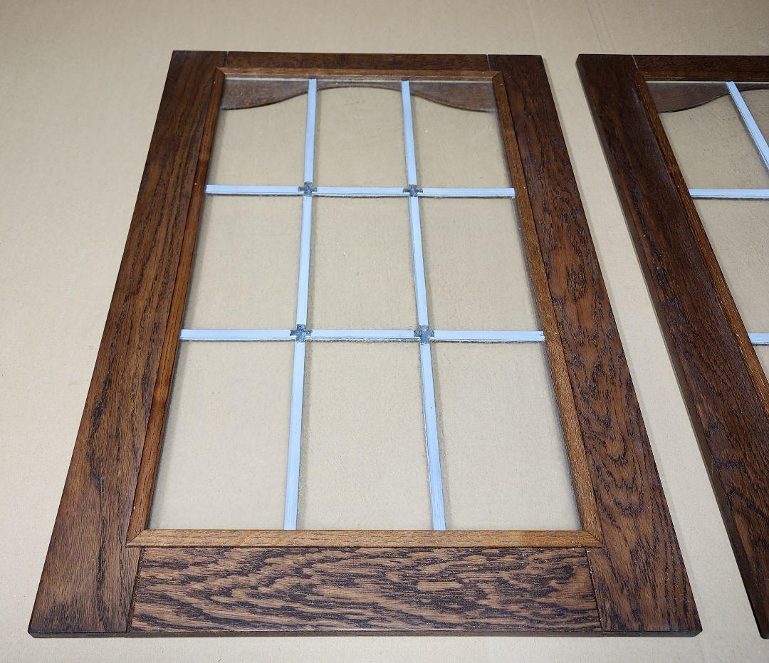 30年～物 アンティーク調 ガラスフロン無垢オーク材使用 扉材 (2枚)