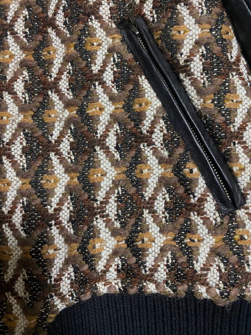 UNITED ARROWS レザー　羊革　ジャケット　ブルゾン　シルク　アルパカ