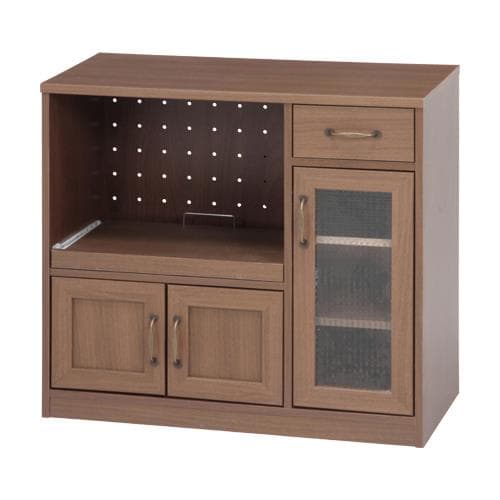 【新品・送料無料】キッチンカウンター 幅90cm ミディアムブラウン