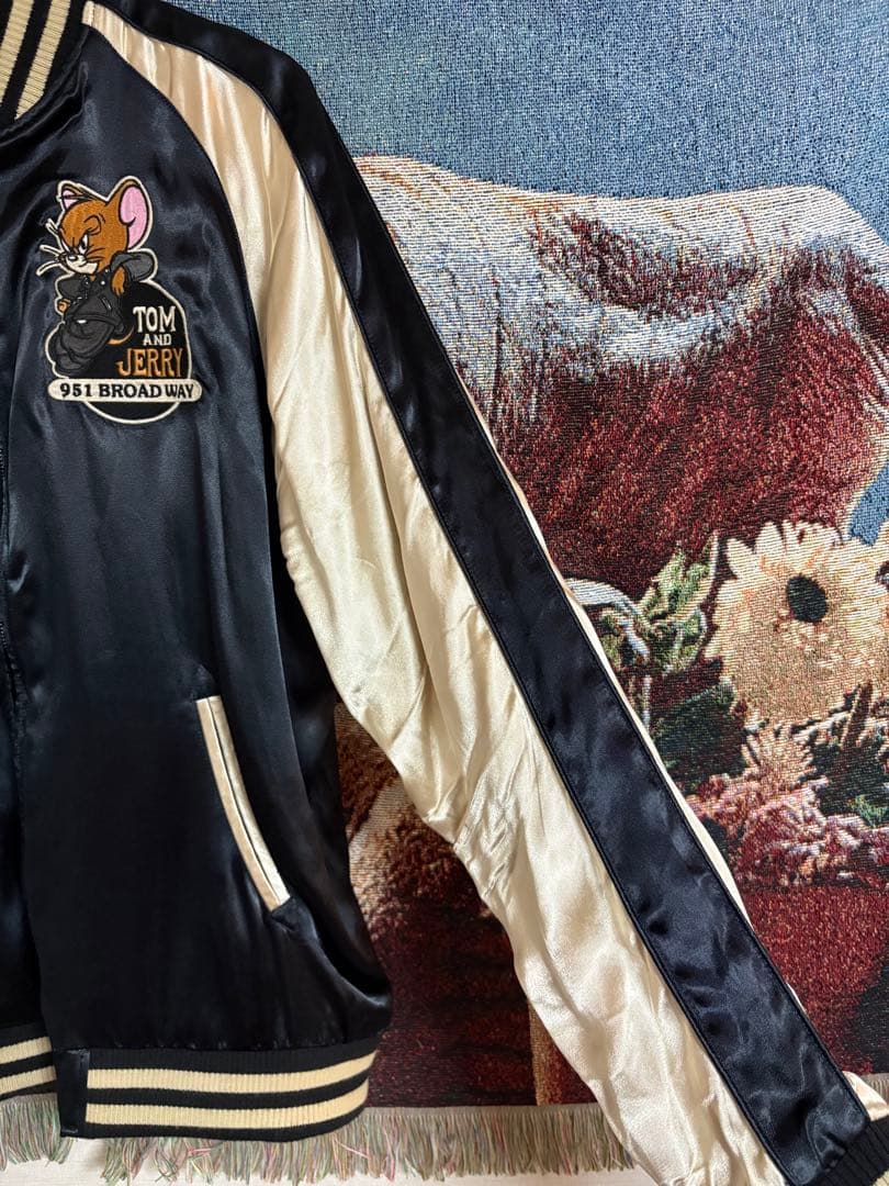 ［中古品］vanson バンソン　トムとジェリー　スカジャン　XXL