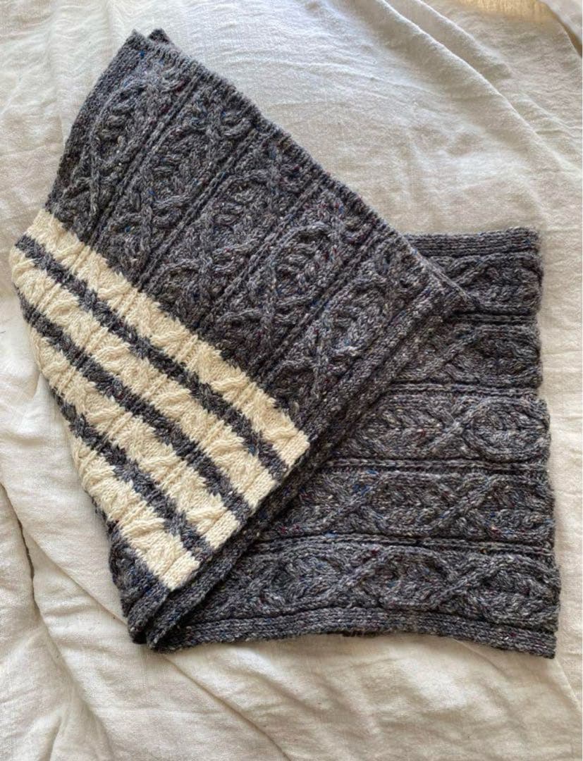 THOM BROWNE トムブラウン ケーブル編み大判マフラー