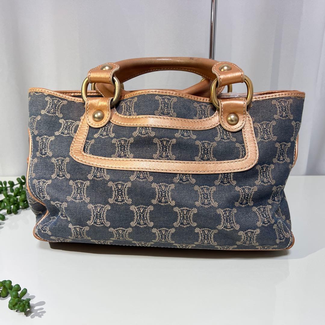 セリーヌ★CELINE★マカダム ブギーバッグ デニム トートバッグ メタリック
