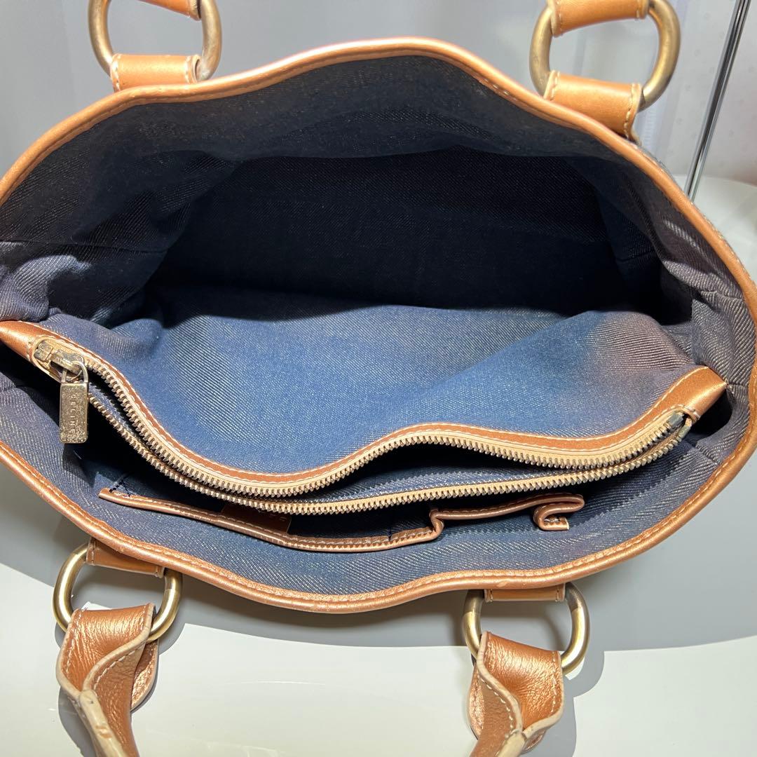 セリーヌ★CELINE★マカダム ブギーバッグ デニム トートバッグ メタリック