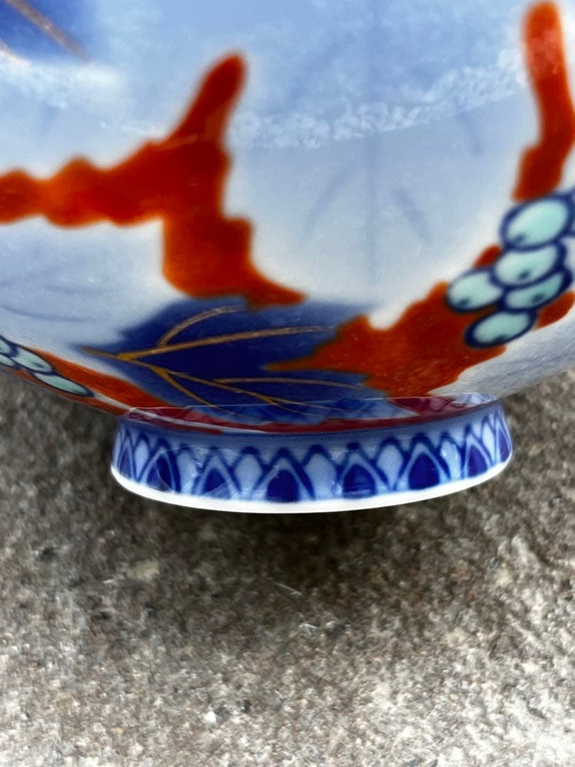 有田焼　宮内庁御用達　深川製磁　お茶碗　5膳　金縁　金彩　染錦葡萄　アンティーク