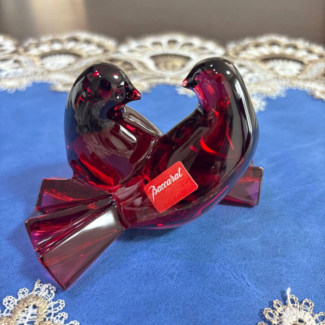 Baccarat バカラ ハトツガイ レッド フィギュリン