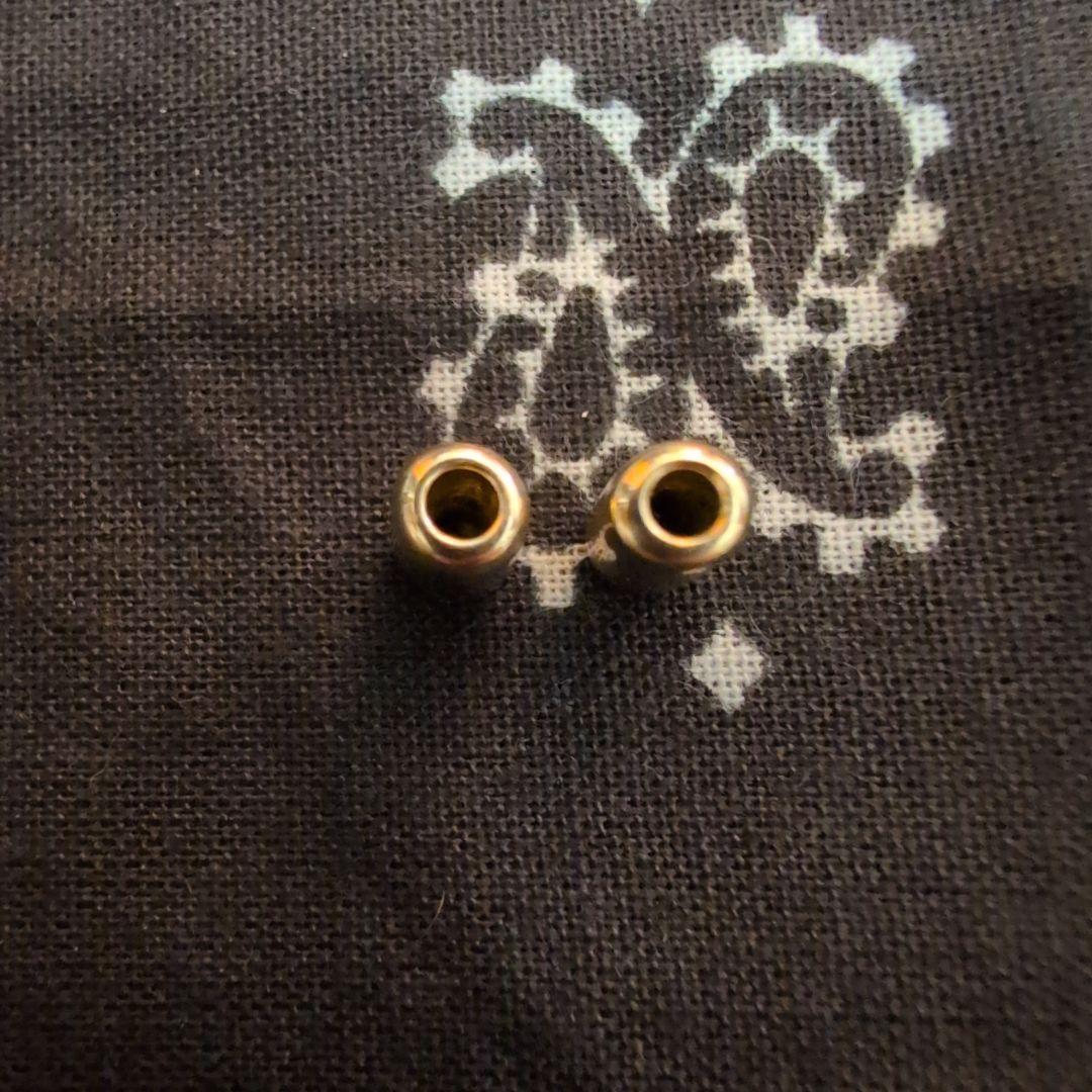 イーグルキャピタルワンМサイズ　オリジナル　k18パイプビーズ無垢　2発