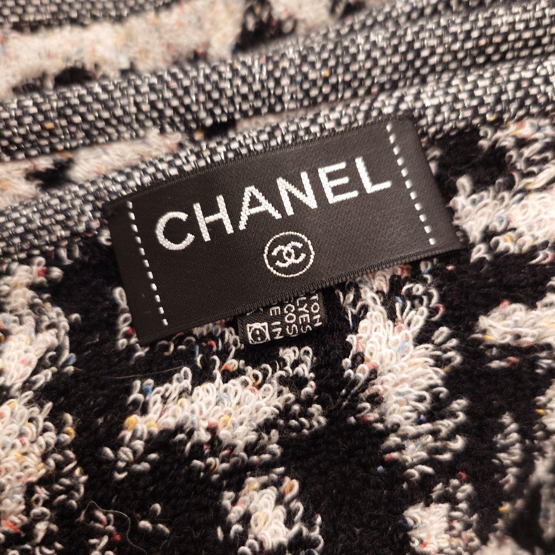 シャネル　chanel ビーチタオル　大判　ツイード調　美品