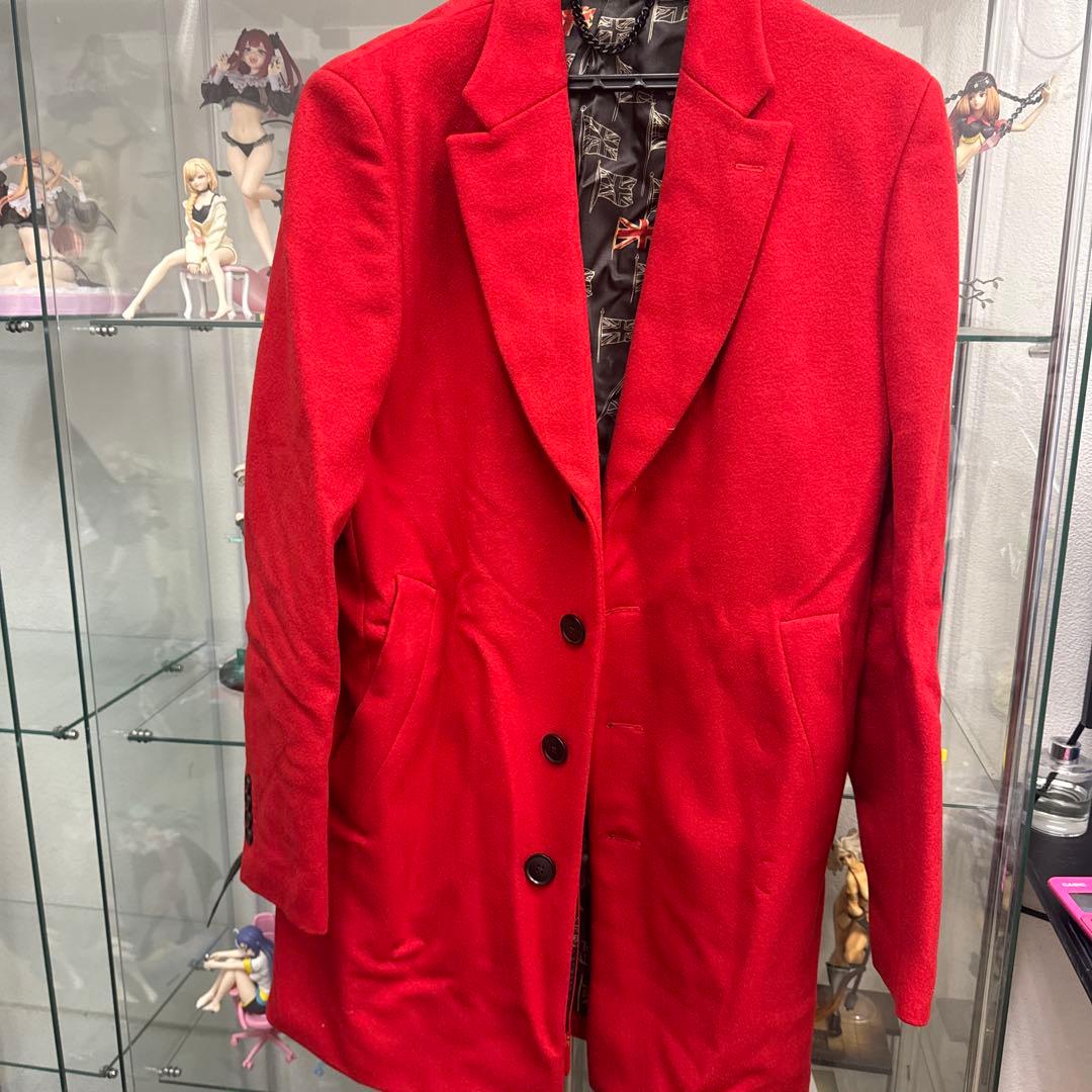 ポールスミス　レア　赤いチェスターコート ユニオンジャック柄