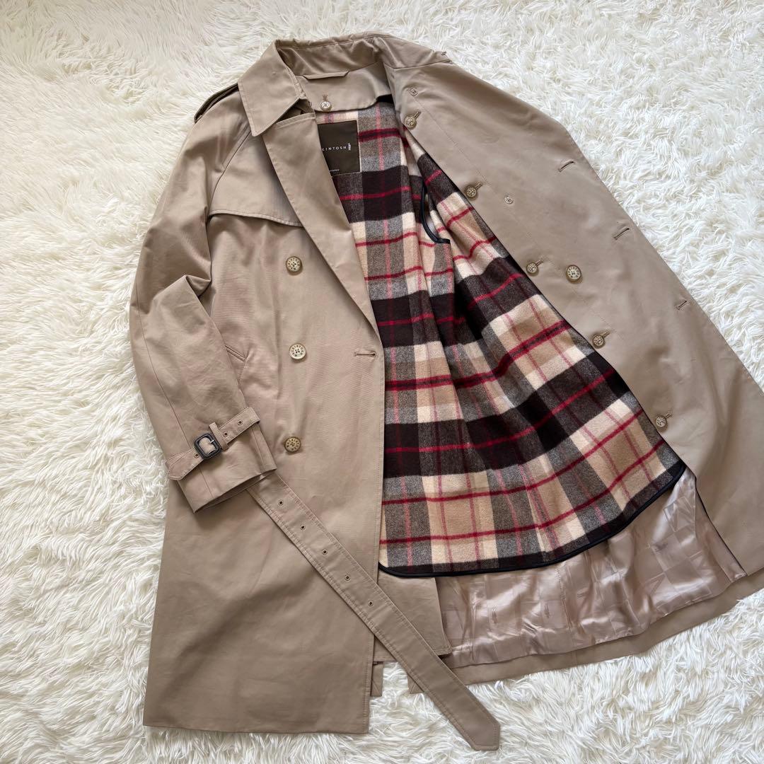 美品 マッキントッシュ ダブルトレンチコート 40 ベルト ライナー着脱可能