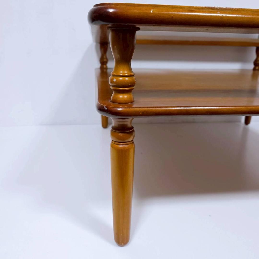 コロニアルデザイン 木製ガラステーブル コーヒーテーブル 昭和レトロ