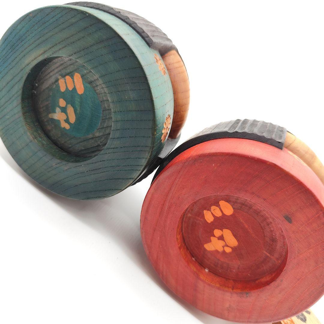 希少 山中三平 作 創作こけし 2体セット 陽春 お雛様 ひな祭り 梅の花