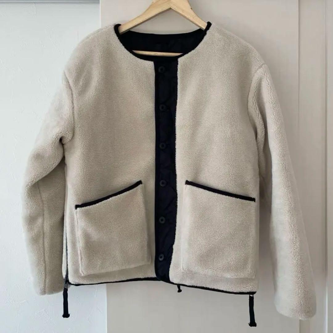 ミリタリーリバーシブルクルーネックダウンジャケットTAION-R104BML-1