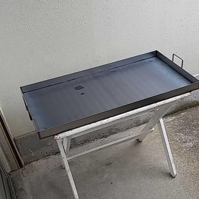 バーベキュー鉄板　極厚９ミリ　送料込　６０×４５　持手付　イベント　学園文化祭り