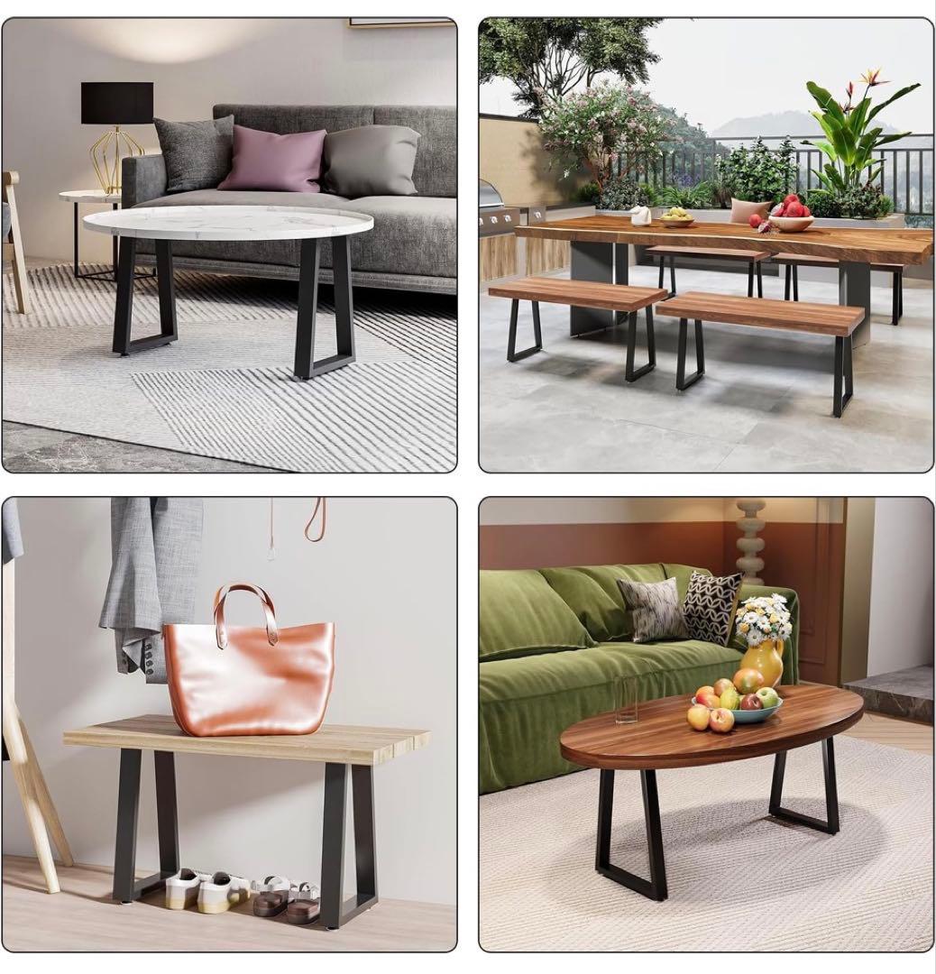 DIY用の金属製 脚のセット 高さ40cm 幅22cm