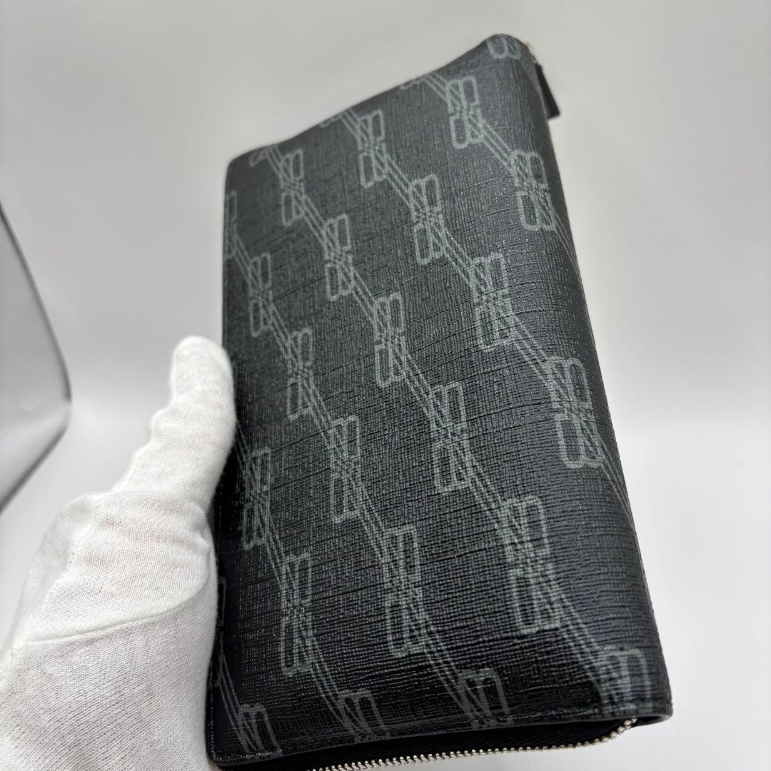 BALENCIAGA 長財布　ラウンドジップ　ブラック　BB モノグラム　財布