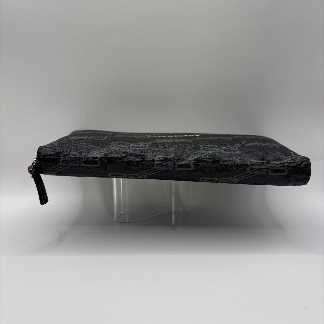BALENCIAGA 長財布　ラウンドジップ　ブラック　BB モノグラム　財布