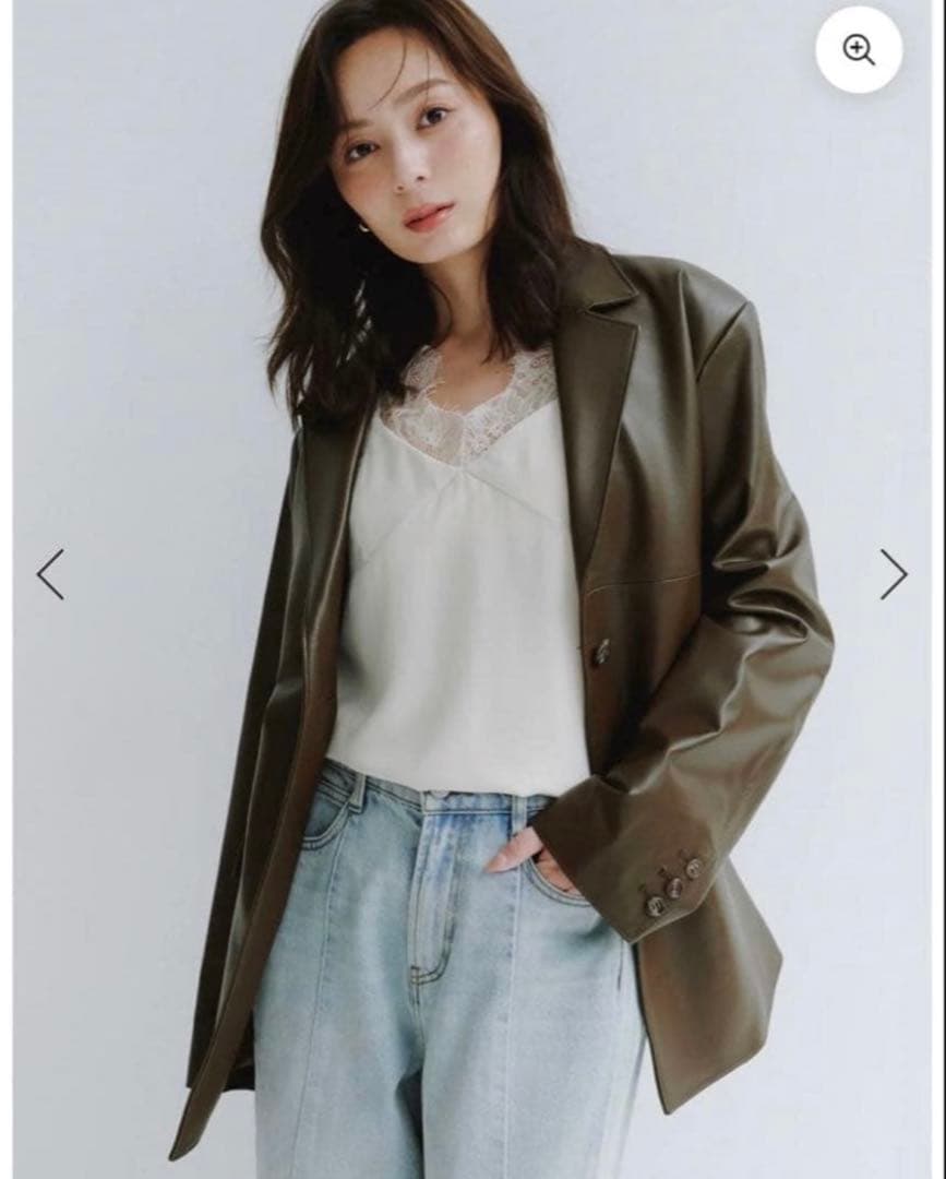 【完売品】アニュアンス レザーテーラードジャケット ダークブラウン