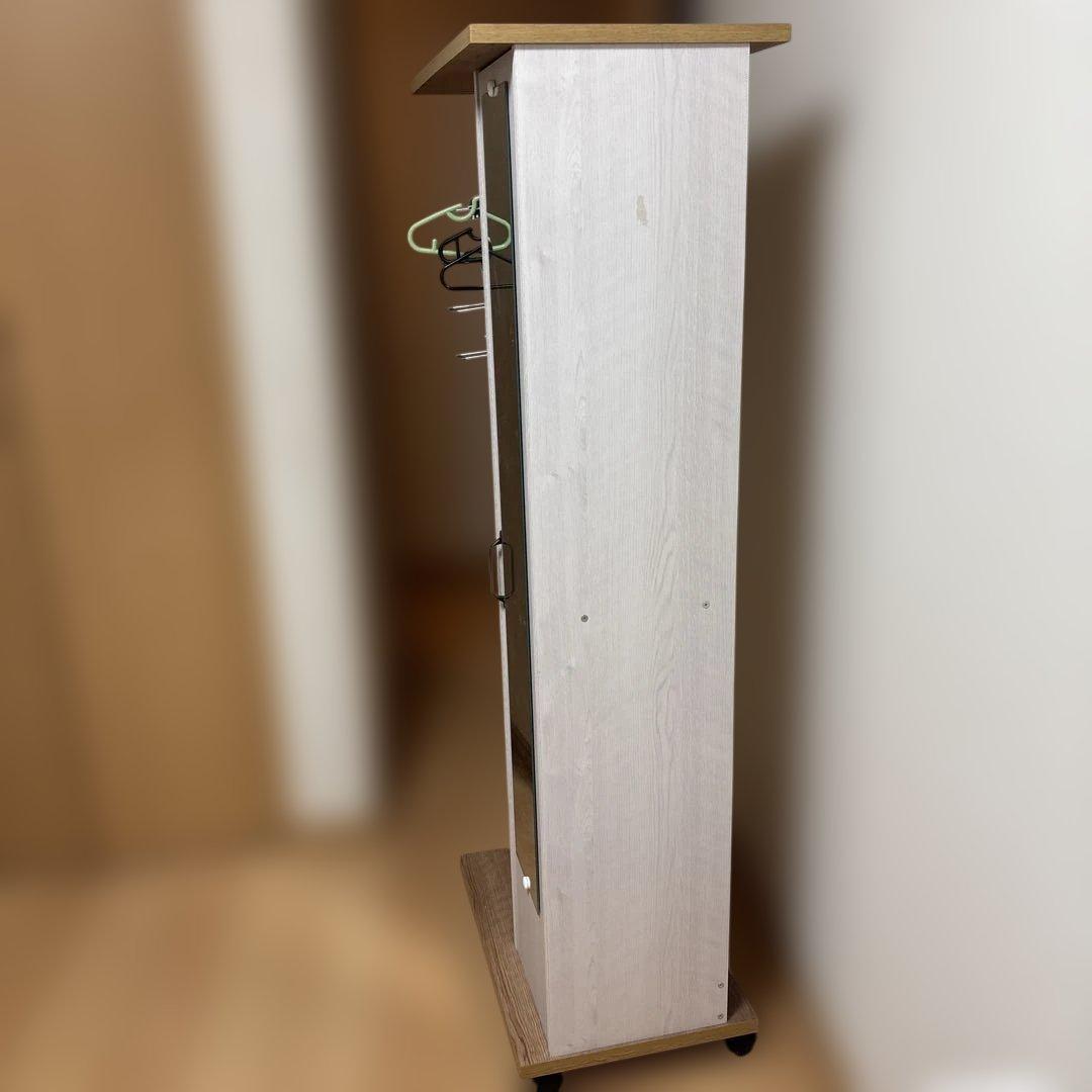 引き取り5000円ハンガーラック キャスター付き 幅60 ミラー付き