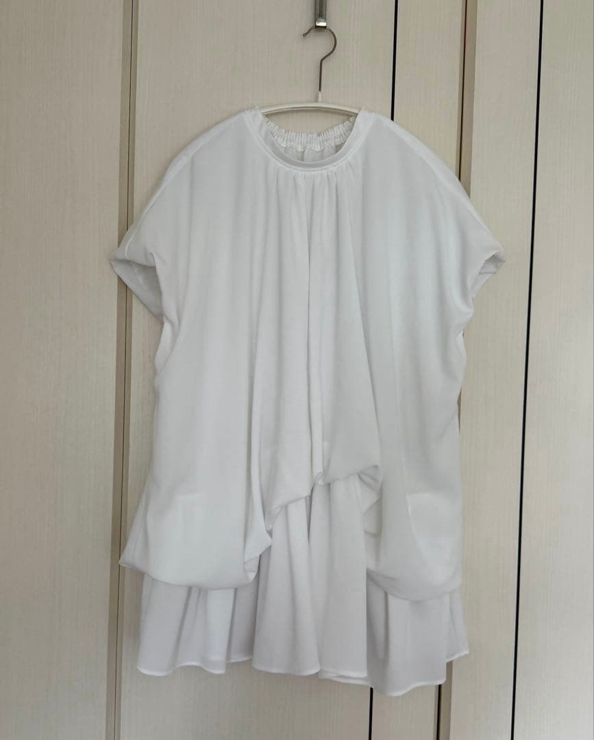 3.5万⭐️ENFOLD ウェーブシャーリングブラウス 美品　白