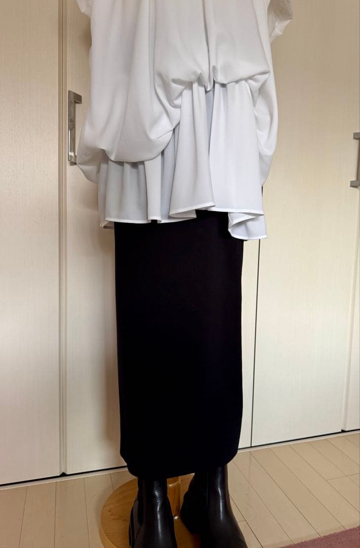 3.5万⭐️ENFOLD ウェーブシャーリングブラウス 美品　白