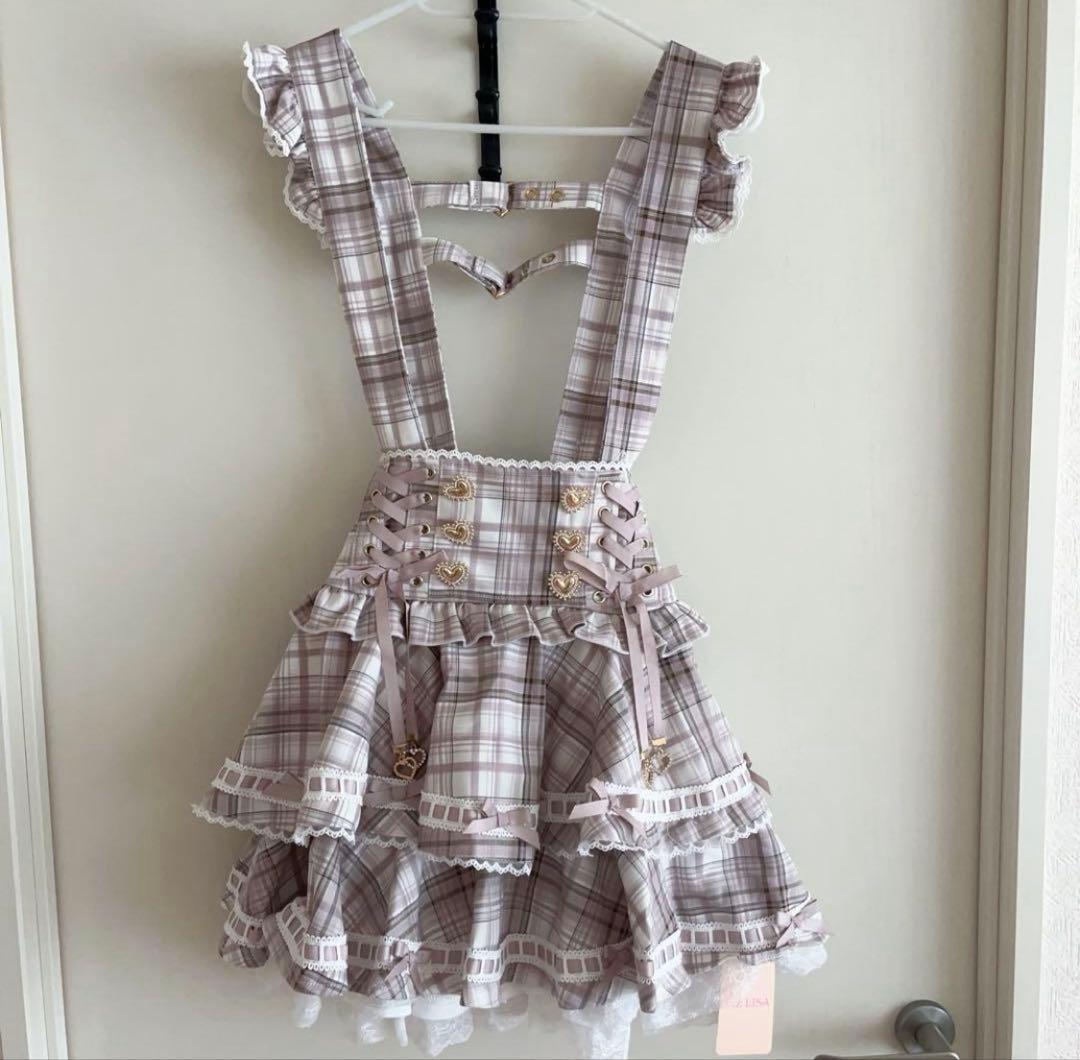 LIZLISA はしごリボンチェックティアードスカパン