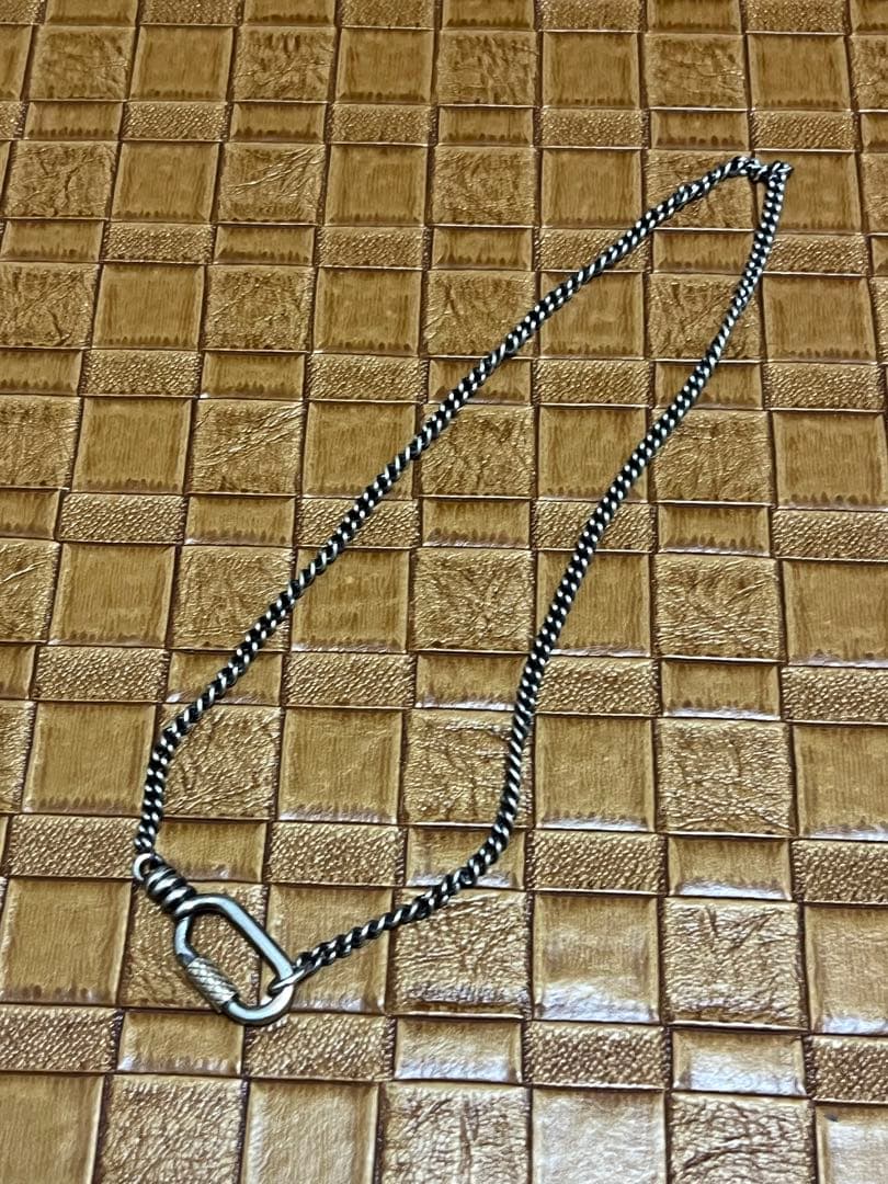 0*0様 ボッテガヴェネタ　イントレチャート刻印　カラビナ風ネックレス　/シルバ