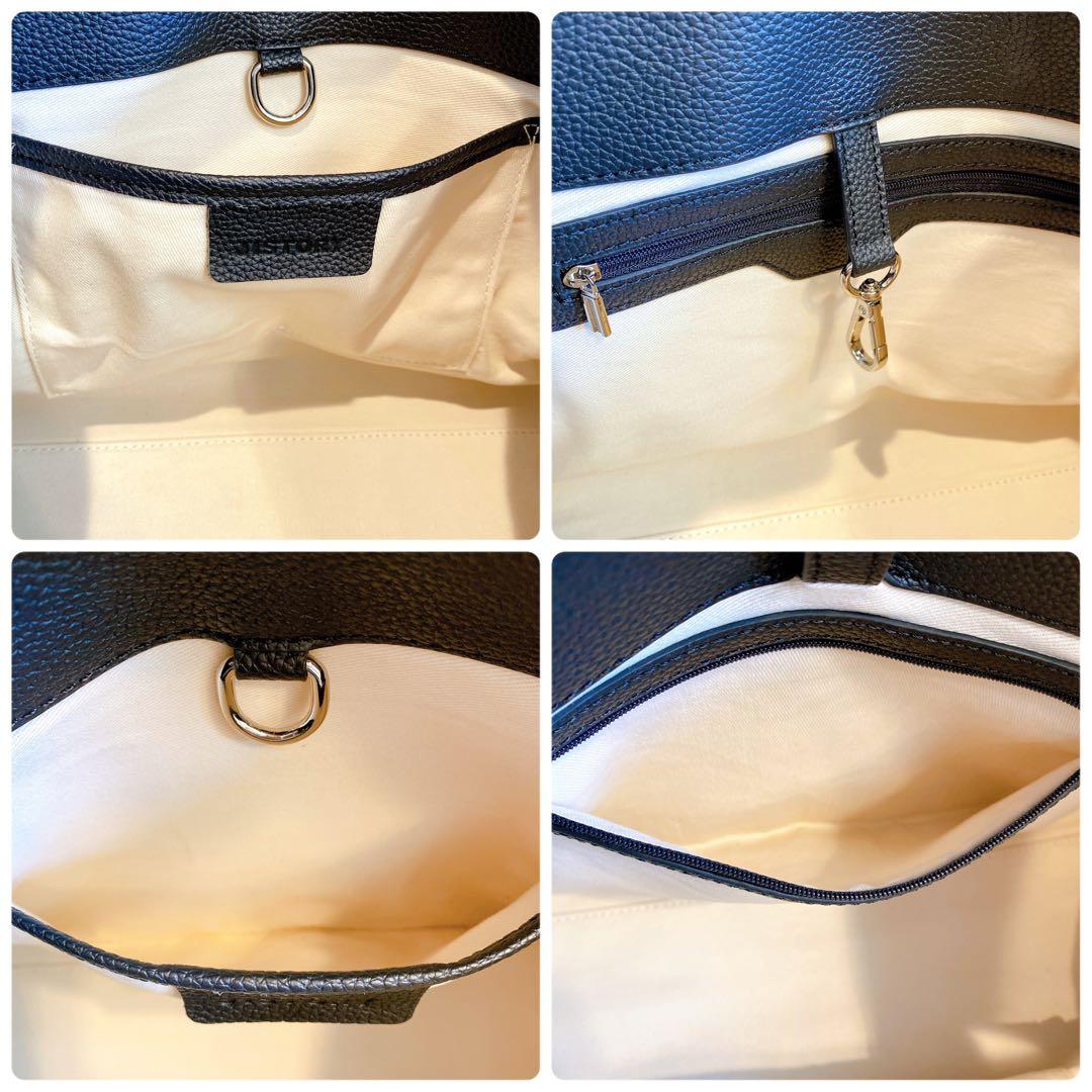 JISTORY ジストリー　サイドベルトボストンバッグ　レザー　本革　牛革　黒