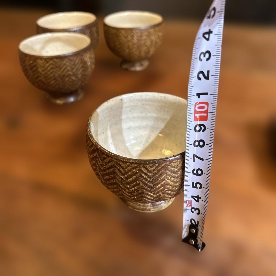 【羅以音窯】 ✴️3度目の値下げ✴️ヘリンボーン模様の陶器食器お纏め8点セット