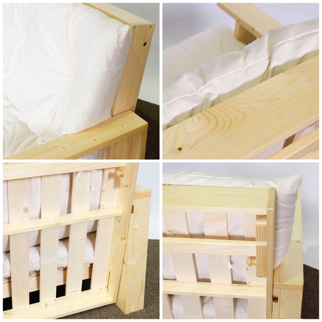 E 新品 北欧パイン ソファベッド セミダブル すのこベッド ソファ カントリー