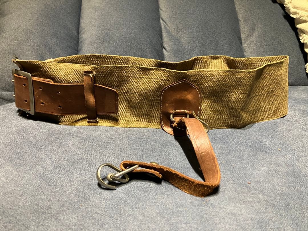 日本軍 三十年式装備対応 幅広帆布帯革 Dカン付き ヴィンテージ