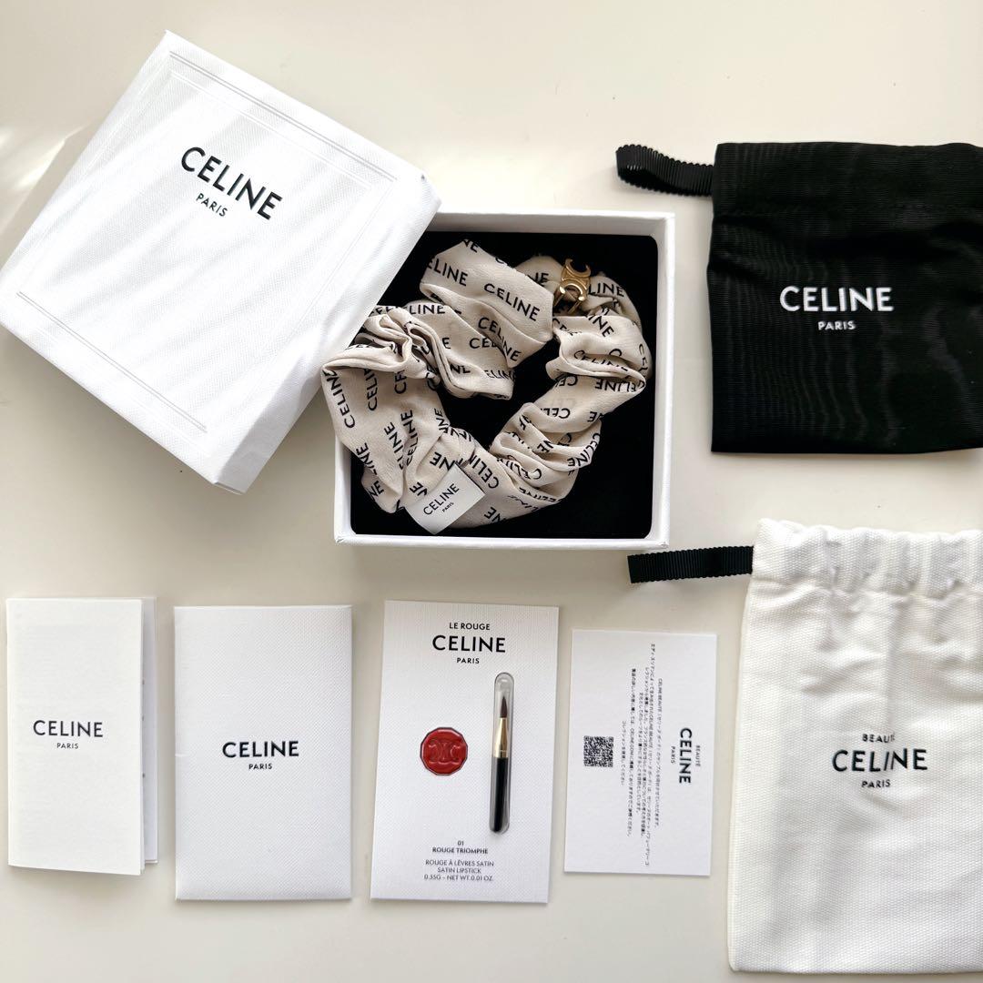 CELINEセリーヌ 正規品 レイユールシュシュホワイト　箱・保存袋（ロゴ布）付