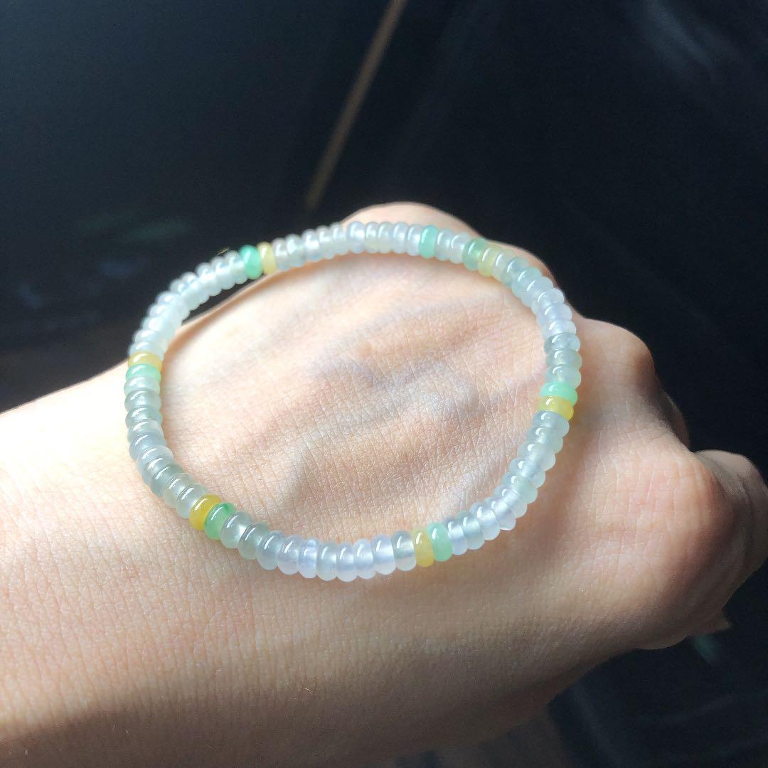 ミャンマー産氷種本翡翠金運アップブレスレット