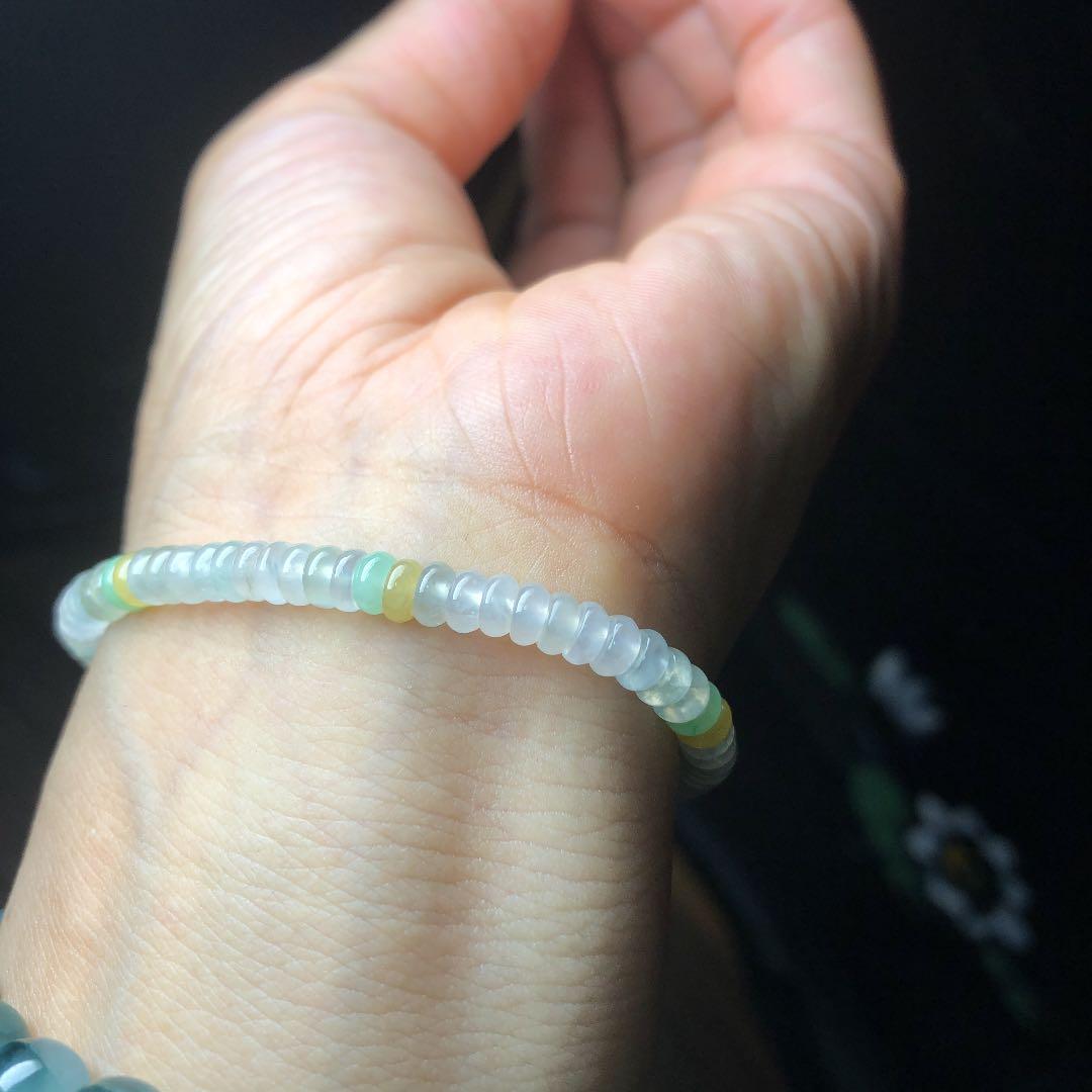 ミャンマー産氷種本翡翠金運アップブレスレット