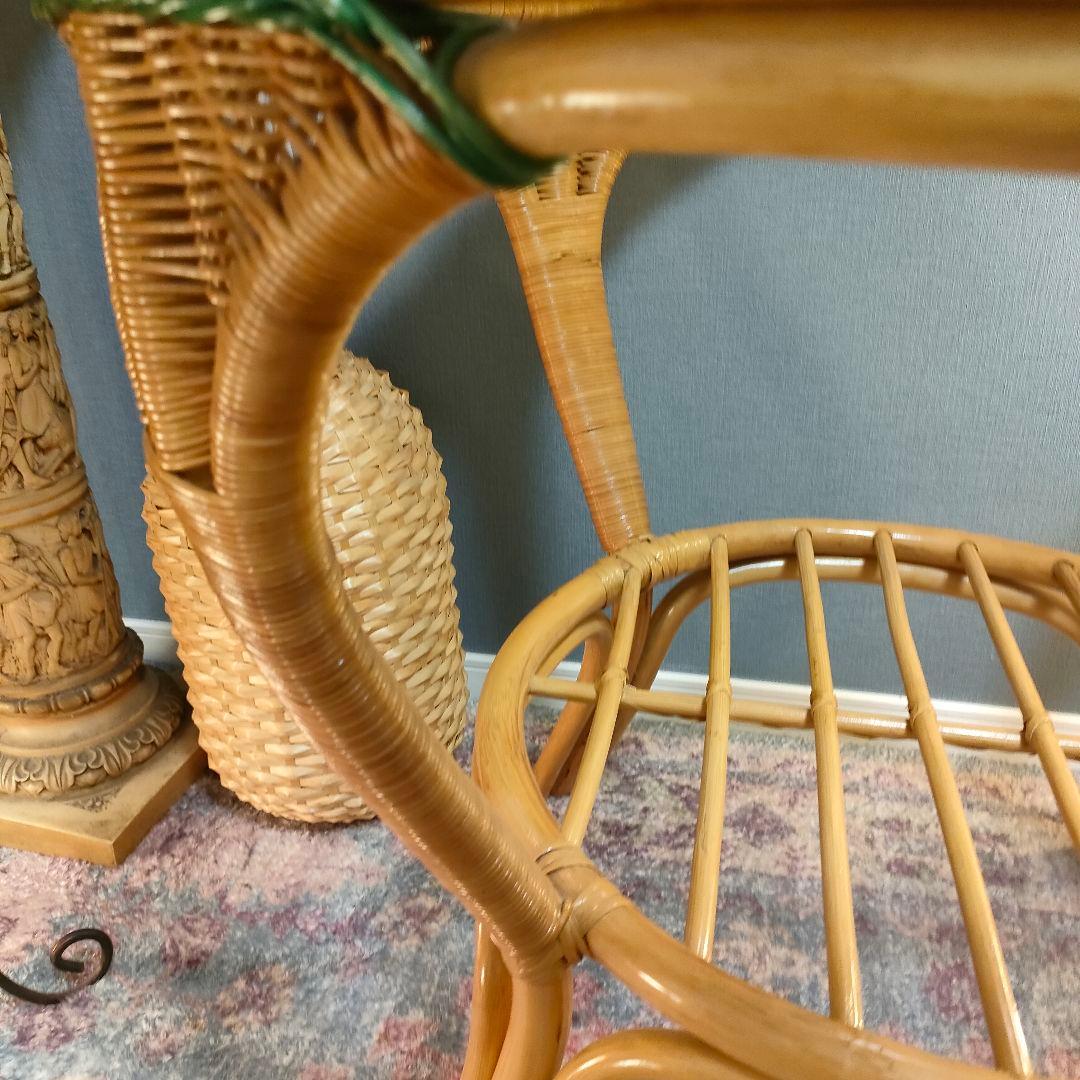 【レトロモダン】ラタン 籐 センターテーブル ダイニングテーブル