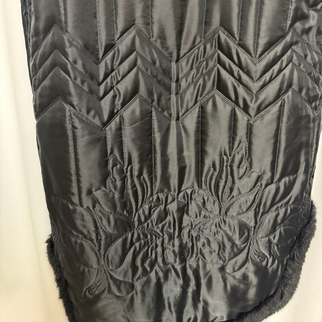 美品　ノワールケイニノミヤ　中綿刺繍ロングベスト　コート　キルティング　XS
