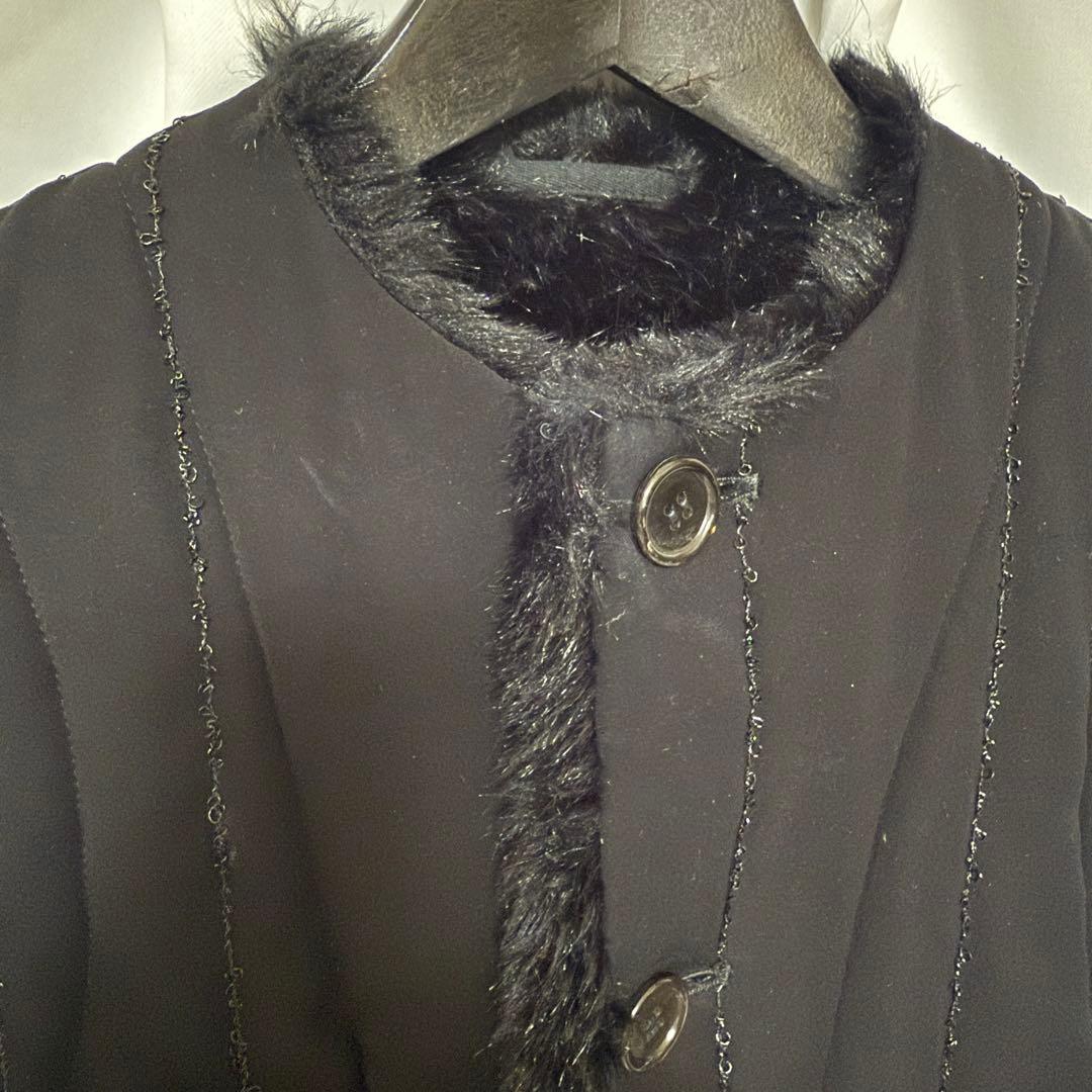 美品　ノワールケイニノミヤ　中綿刺繍ロングベスト　コート　キルティング　XS