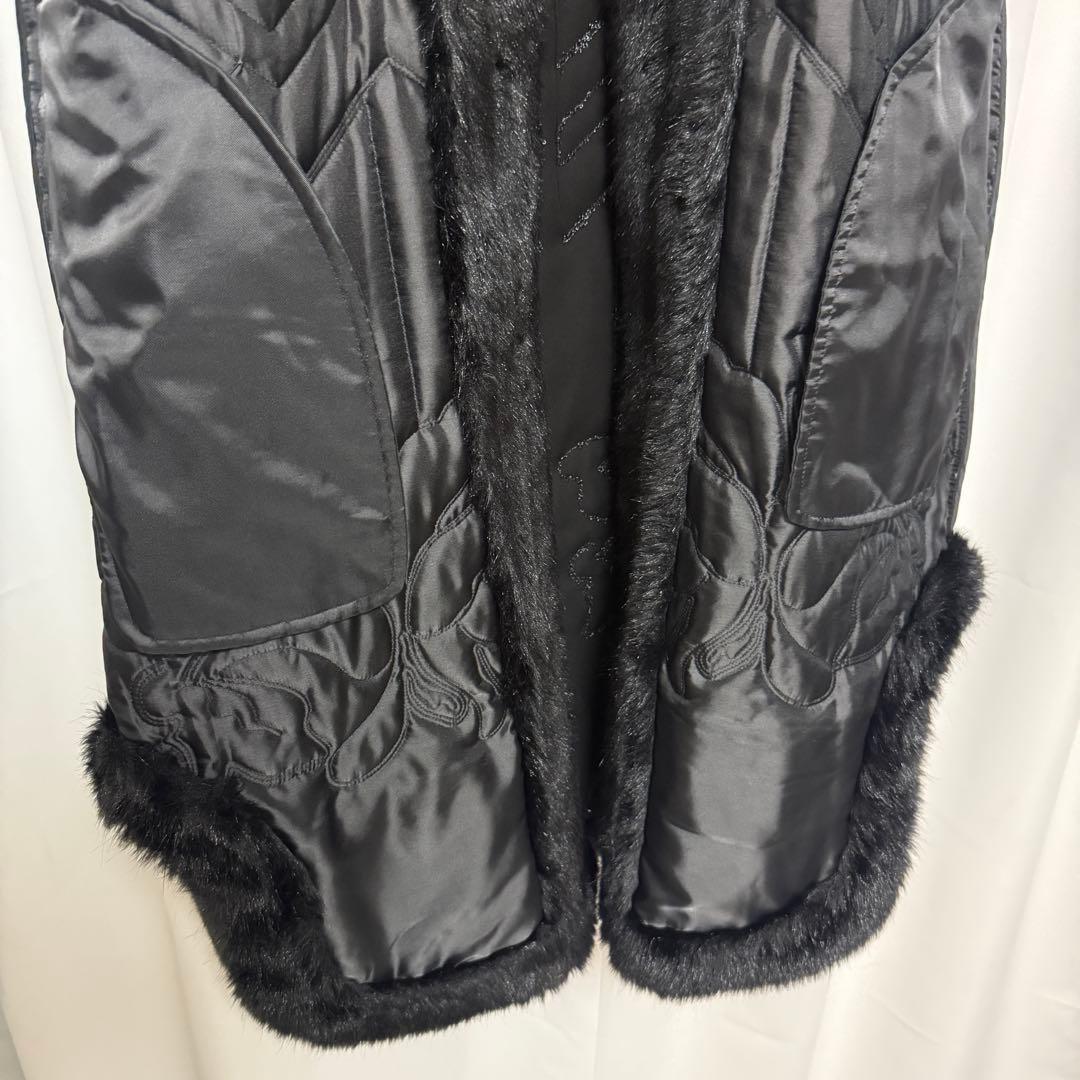 美品　ノワールケイニノミヤ　中綿刺繍ロングベスト　コート　キルティング　XS