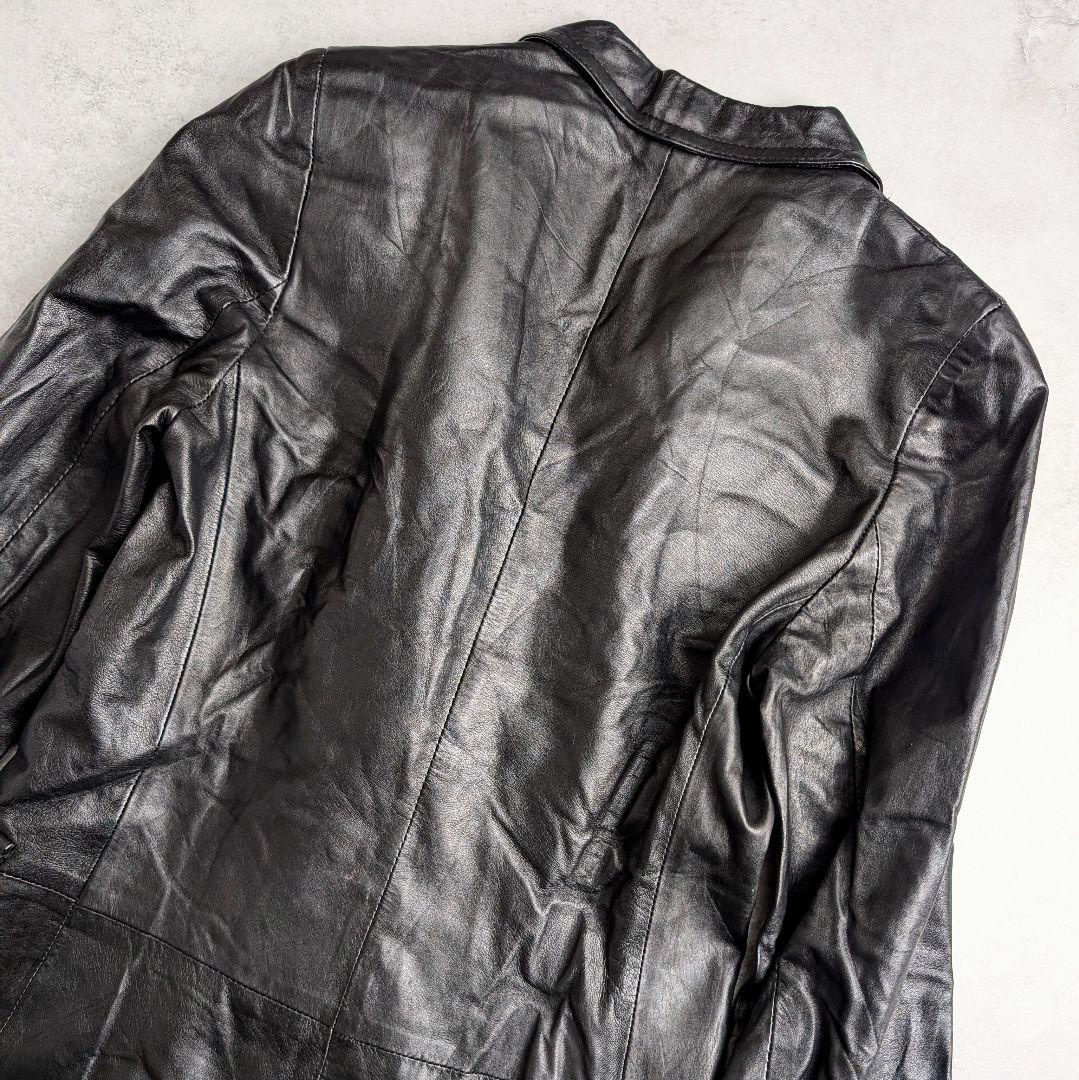 【訳あり】FENDI フェンディ レザーテーラードジャケット 本革 ブラック