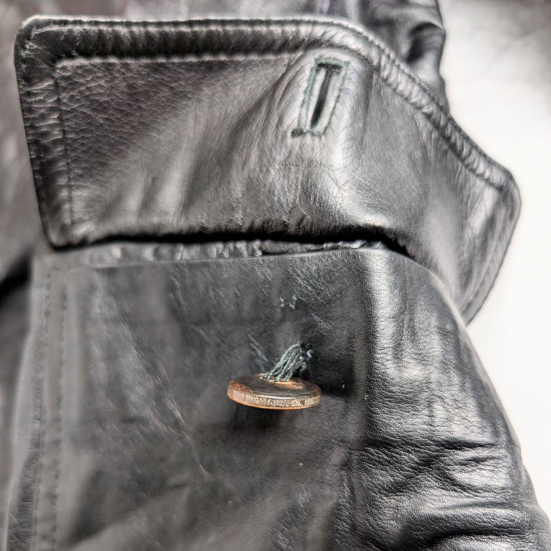 【訳あり】FENDI フェンディ レザーテーラードジャケット 本革 ブラック