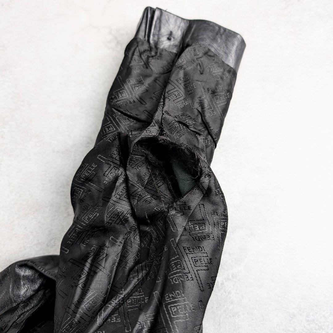 【訳あり】FENDI フェンディ レザーテーラードジャケット 本革 ブラック