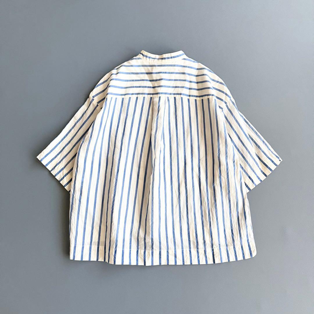 ジョンスメドレー　JOHN SMEDLEY　レーヨン　シルク　ストライプ　シャツ