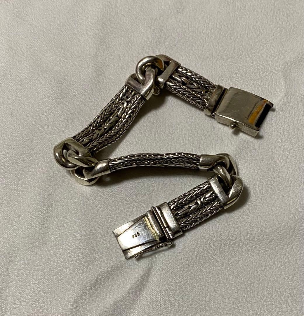 シルバー編み込みバングル 925